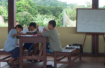 Boys studying at El Camino