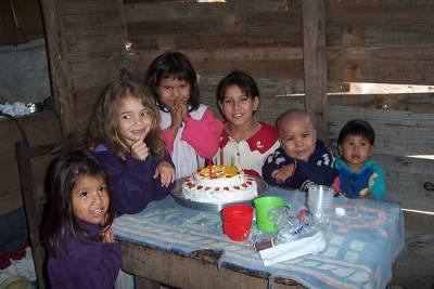 Celebrating Martha's sisters' birthdays at their house